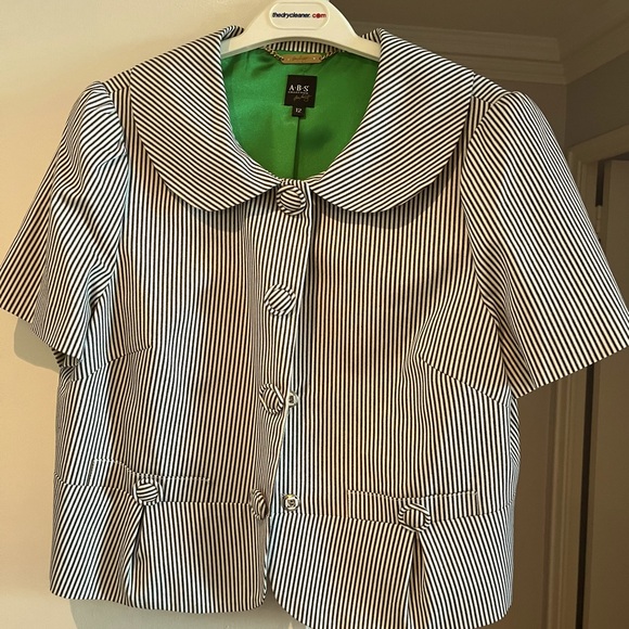 A.B.S. Puff Sleeve Striped Blazer - Picture 5 of 9